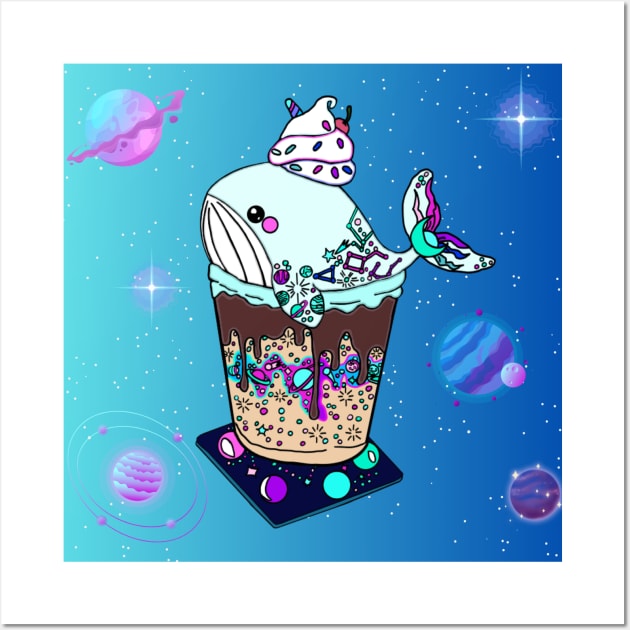 Galaxy Frappe Whale Wall Art by Octopus Cafe